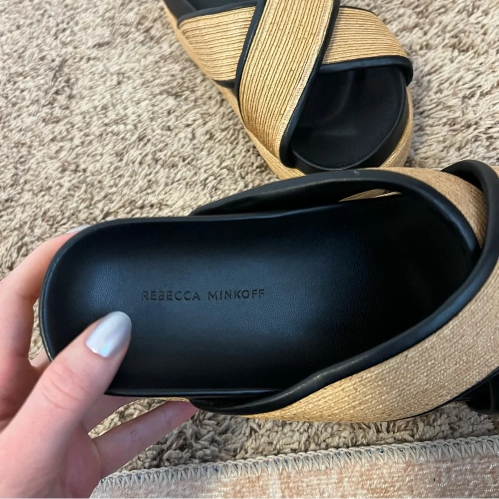 Rebecca Minkoff Black and Tan Platform Sandals